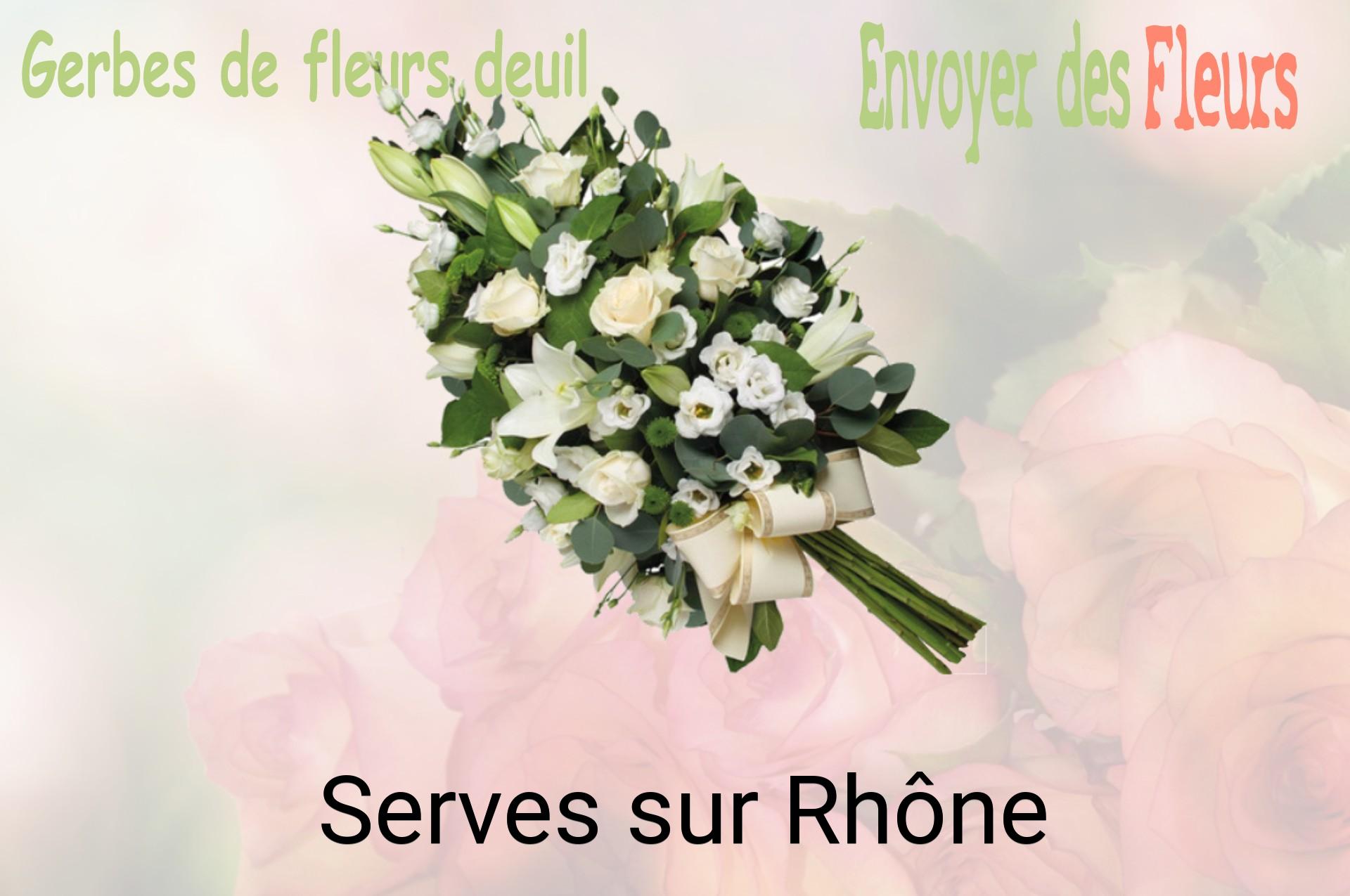 Gerbe de fleurs de deuil livrée à Serves-sur-Rhône